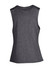 A women's combed cotton tank in dark grey, featuring a sleeveless design and a simple back view.