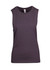 A women's combed cotton tank top in charcoal grey, featuring a simple design and sleeveless cut.