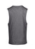 A grey unisex combed cotton tank top with a sleeveless design and a plain back.