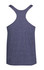 A navy blue athletic T-back singlet with a simple design and a logo on the back.