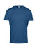 A blue unisex T-shirt made from 100% polyester, featuring a logo on the label.