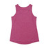 A pink women's singlet made from 100% polyester, featuring a simple design and a rear view with subtle seam details.