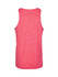 A pink men's singlet made from 100% polyester, featuring a plain back and a logo.