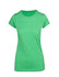 A green women's athletic t-shirt featuring a classic crew neck and short sleeves, with a logo present.