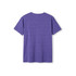A heather purple unisex T-shirt with a round neckline and short sleeves, featuring a logo.