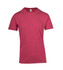 A red marl men's heavy t-shirt with a crew neckline and short sleeves. It features a logo on the label.
