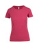 A women's short-sleeve tee in a maroon colour with a classic crew neck and a logo tag.