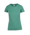 A women's T-shirt in a soft green marl colour with a round neckline and short sleeves. Features a small logo.