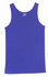A purple men's cotton rib singlet with a round neckline and a logo on the label.