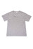 A grey unisex V-neck T-shirt with short sleeves and a basic design. It features a label at the neckline.