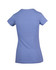 A marl blue women's V-neck T-shirt, featuring a fitted design with short sleeves and a classic back view.