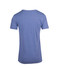 A blue men's marl V-neck T-shirt featuring a simple back design and short sleeves. It has a logo on the label.