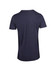 A navy men's marl V-neck T-shirt featuring a simple design and a logo on the back.