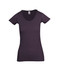 A women's raw cotton t-shirt in a dark grey colour with a scoop neckline and short sleeves.
