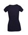 A women's raw cotton wave V-neck T-shirt in dark navy, featuring a fitted silhouette and short sleeves.