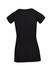 A black V-neck T-shirt with a fitted silhouette, made from raw cotton, featuring short sleeves and no visible branding.