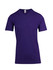 A purple men's/unisex raw cotton wave v-neck t-shirt with short sleeves. It features a logo on the tag.