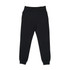 A pair of women's black track pants with a high waistband and side pockets. Features a smooth, practical design.