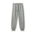 Men's three-layer cotton track pants in grey with an elastic waistband and pockets, featuring a logo.