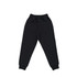 Kids' three-layer cotton track pants in black, featuring an elastic waistband and tapered cuffs. Includes a logo.