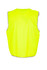 A bright yellow work vest without reflective tape, featuring a simple design and no visible branding.