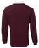 A maroon polo shirt with long sleeves and a white collar. Features a branding logo.