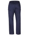 Unisex premium cargo pants in navy blue with an elastic waistband and multiple pockets. Branding present.