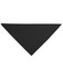 A triangular black scarf with a simple design, made for culinary use. It features a logo.