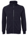 A full zip jumper in black with a high collar and two front pockets. It features a logo on the chest.