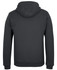 A dark navy hoodie with a 1/2 zip and a hood, featuring a plain back and long sleeves.