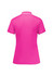 A vibrant pink women's short sleeve polo shirt featuring a classic collar and back view.