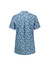 A blue and white tunic featuring a stardust print, designed for women's uniforms, with a short sleeve and back view.