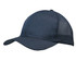 A navy breathable poly twill cap featuring honeycomb mesh panels and a curved peak, with a logo present.