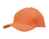 An orange sports cap with triangle perforations and a structured design, featuring a logo.