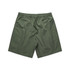 Active Training Shorts in a khaki green colour, featuring an elastic waistband and a drawstring. Includes a logo.