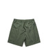 Active training shorts in olive green with an elastic waistband and drawstring. Features a logo on the fabric.