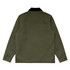 A Canvas Cord Collar Jacket in olive green with a corduroy collar and button cuffs. It has a plain back design.