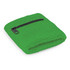 A green wrist sweat band with a zipper pocket, featuring a textured fabric design.