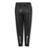 Black custom men's track pants featuring an elastic waistband and logo branding on the sides.