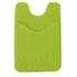 A green phone wallet with a textured surface and an open top for easy access, featuring a logo.