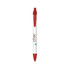 A red and white Eco Widebody Pen featuring a logo, designed for writing.