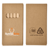 A pack of coloured pencils in a recycled cardboard case, featuring a logo and lead-free design.
