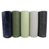 A drink bottle collection featuring four colours: navy, olive green, pale green, and light grey, each with a logo.