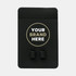 A black silicone phone wallet featuring two slots and a branding area.