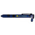 A blue Survival Stylus pen with a clip and built-in features, featuring a logo on the side.