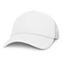 A white mesh trucker cap with a structured front and a curved brim. The cap features mesh panels for ventilation.