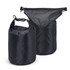 A black 10L dry bag with a roll-top closure and buckle, featuring a sleek and durable design.