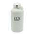 A drink bottle in white with a flip-top lid and a handle, featuring a logo on the front.