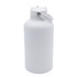 A drink bottle in matte white, featuring a screw-on lid and a handle for easy carrying. It has a simple logo.