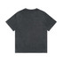 A dark grey heavy tee with a stone wash finish and short sleeves. The shirt features a logo.